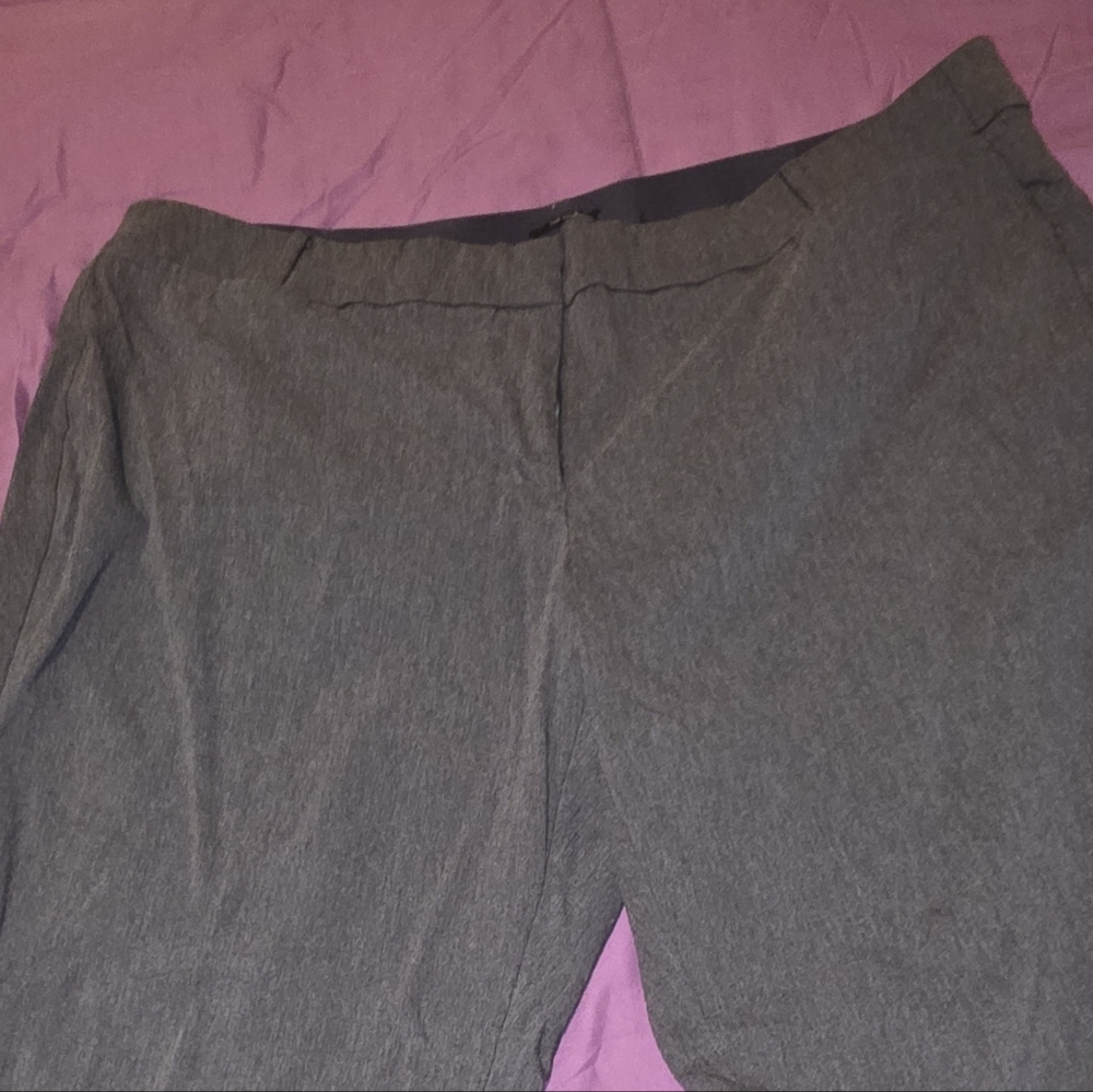 Lane Bryant Black and Gray Striped Pants